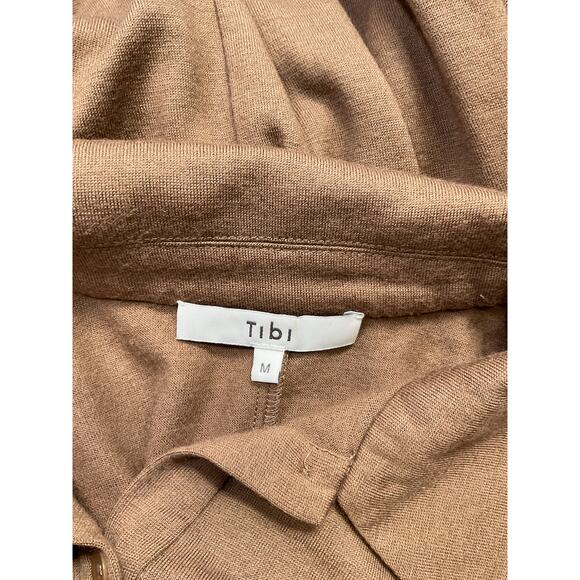 Tibi Wool Jersey Polo Brown Wool Shirt Dress Size M - Picture 3 of 4